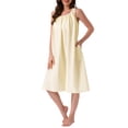 thumbnail image 2 of INSPIRAR CHIC Vestido de pijama sin mangas para mujeres, camisón suave, ropa de dormir Miidi, camisones amarillos XS, 2 of 6