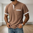 thumbnail image 2 of CHUMUD Pocket T Shirts for Man Short Sleeve Soft V Neck Casual Summer Half Button Basic Tee Shirts, 2 of 7