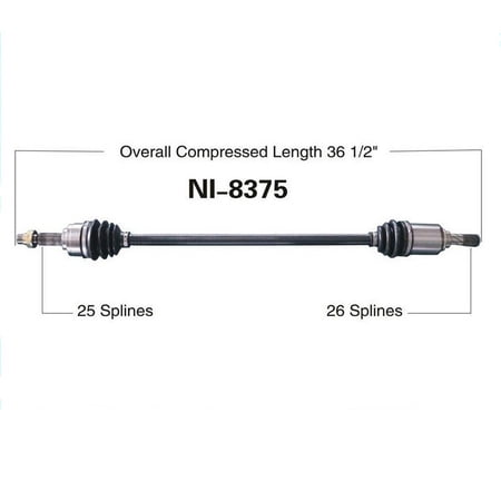 CV Drive Axle Shaft Assembly Front Right for 12-13 for Nissan for Versa for Sedan (NI-8375, 3-Year Warranty)