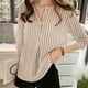 thumbnail image 3 of Qarigey Camisa a rayas Mujer Blusa de verano Cuello Suelta Top casual Prendas para la parte del cuerpo Blanco L, 3 of 8