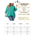 thumbnail image 5 of Agnes Orinda Plus Size Blouse for Women Waffle 3/4 Sleeve Round Neck Lace Panel Loose High Low Hem Tops 3X Blue Green, 5 of 5