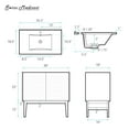 thumbnail image 5 of Bosse 36" Freestanding Bathroom Vanity in Brown Oak with Black Sink Top, 5 of 11