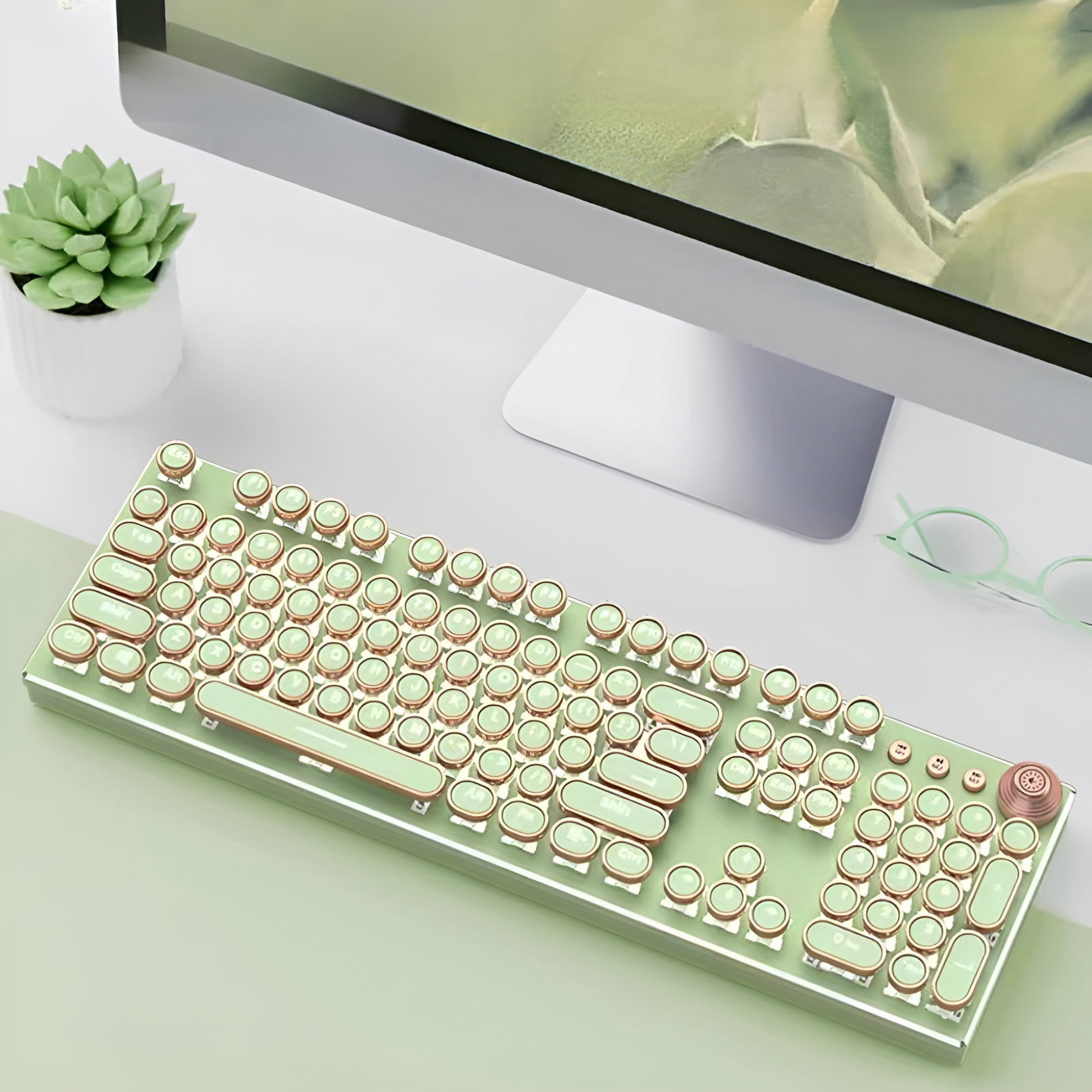 GJX 2026 New Gaming Keyboard,Flexible,Wired Wireless,Gaming Keyboards,Single Piece,Typewriter Keyboard Wireless,With 1*46 X 15 X 5 Cm / 0.9 Kg,Green,1 Count