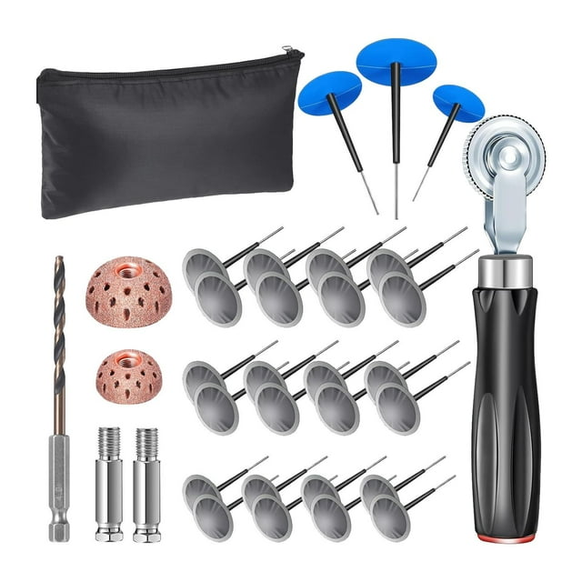 Kit de 29 parches para reparación de neumáticos, rodillo universal para reparación de vehículos, para coches, SUV, caravanas y remolques.