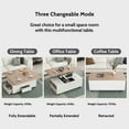 thumbnail image 5 of Harper & Bright Designs Lift Top Coffee Table with Storage Drawers Convertible Coffee Table Extendable Top to Dining Table for Living Room, 5 of 15
