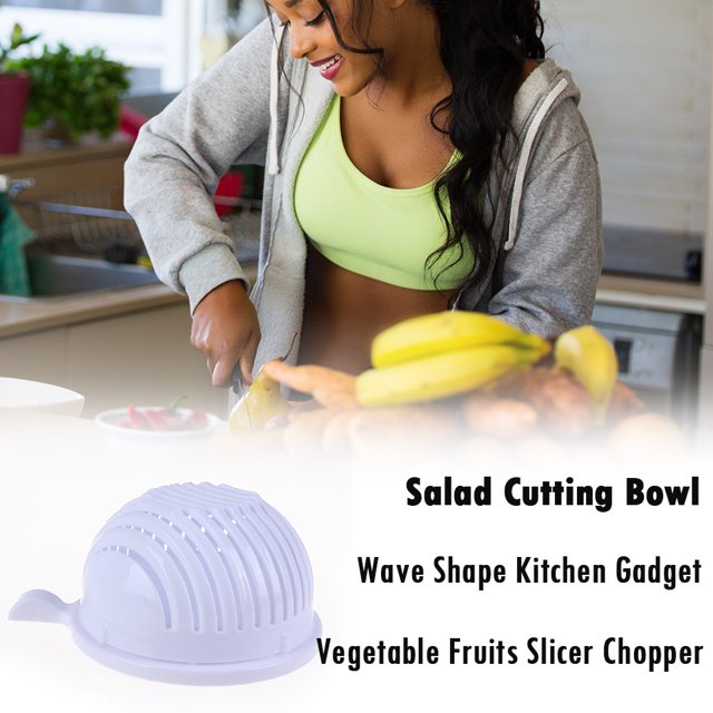 Batería de Cocina Cortador de ensalada Tazón Rebanador de frutas vegetales Chopper Forma de onda Gadget de cocina 172290 Wdftyju Libre de BPA
