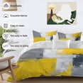 thumbnail image 3 of Watercolor Brush Bedding Duvet Cover Set Twin Size 4 Pieces Gray Yellow Abstract Modern Graffiti Bedding Set with Zipper Closure, 1 Comforter Cover 68x86 Inches 1 Flat Sheet & 2 Pillow Cases, 3 of 7