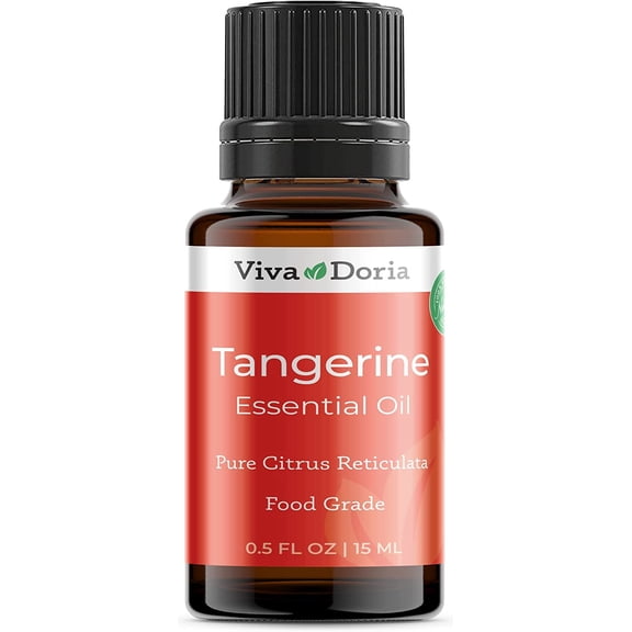 Viva Doria Tangerine Essential Oil, 15 ml (0.5 fl oz) – Food Grade, 100% Pure, Natural Citrus Oil for Aromatherapy
