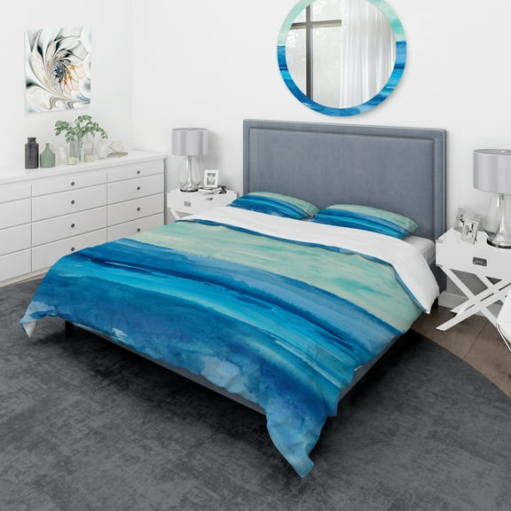 Designart 'Out to Sea' Geometric Duvet Cover Set