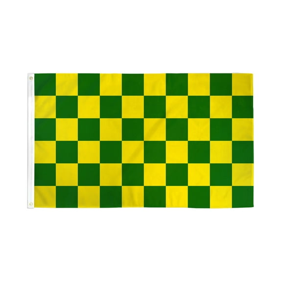 Green & Yellow Checkered Flag 3x5ft Poly