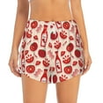 thumbnail image 2 of Goofa Tomatoes Printed Women 2 in 1 Running Shorts,Quick Dry Athletic Workout Shorts,High Waisted Athletic Shorts with Liner Pockets-Medium, 2 of 9