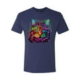 thumbnail image 2 of Wild Bobby, If You're Nice I Might Let You Live With Me Colorful Cat Animal Lover Mens Premium Tri Blend T-Shirt, Vintage Navy, Small, 2 of 3