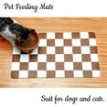 thumbnail image 5 of Checkered Dog Feeding Mat, Absorbent Mats for Dog Food and Water Bowl, Dispenser, Retro Aesthetic Navy Blue Checkerboard Pet Placemat for Dogs, Cats, Puppy, 16" X 24”, 5 of 6