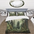 thumbnail image 2 of Designart "Pine Forest Tree" Landscapes Bedding Covert Set - Tree Pine Green Floral Bed Set With 2 Shams, 2 of 6