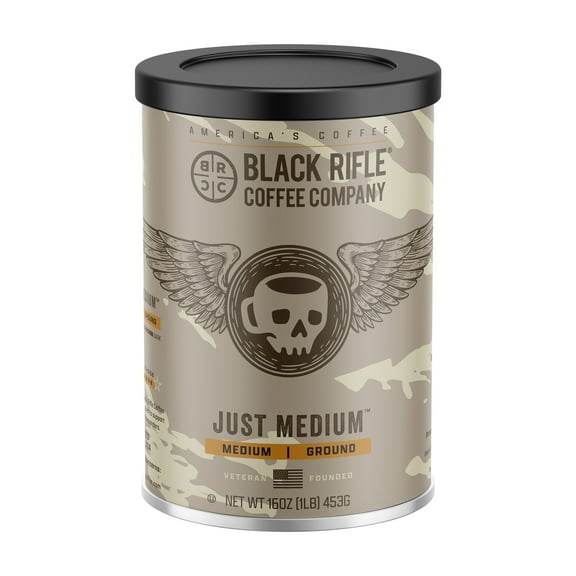 Black Rifle Coffee Company Just Medium™, Medium Roast, Ground Coffee Canister, 16oz