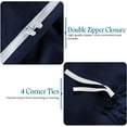 thumbnail image 5 of 600 Thread Count Egyptian Cotton 3-Piece Pinch Pleated Duvet Cover Set with Zipper Closure - Alaskan King Size ( 120" x 132" ) Inches, (Navy Blue), 5 of 5