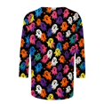 thumbnail image 4 of Uootdi Womens Shirts Crew Neck Halloween Theme Print 3/4 Sleeve T Shirts for Women Loose Fit Casual Holiday Wear Soft Womens Halloween Tops Gift, 4 of 5