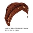 thumbnail image 3 of Qarigey 4 piezas Envoltura para la cabeza Estilos bohemios Cómodos colores surtidos Sombrero de pirata Atractivo suministros de abalorios Diademas para Accesorio para el cabello Café Qarigey AP008789-08B, 3 of 5