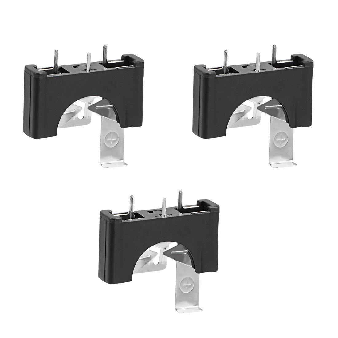 3Pcs 3 Terminals Vertical Coin Button Battery Holder Black for CR2025 - Walmart.com - Walmart.com