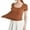 Brown, variant on Cotton Tops for Women Petite V Neck T-Shirt Ladies' Short Sleeved T Shirt with Chest Pad with Irregular Arc Hem and Bra Bottoming Shirt with Square Collar Top. Women’S Slub Knit T-Shirts Xl