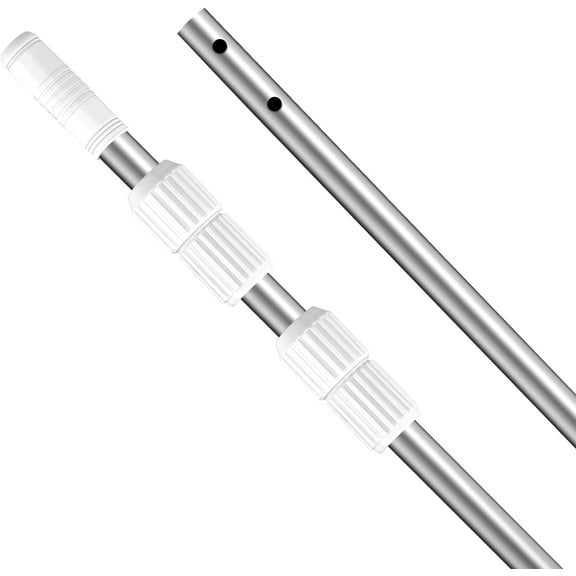 Pool Pole, Professional 15 FT Thicken Pool Pole Telescopic, Pool Cleaning Pole, Adjustable 3 Piece Telescopic Pole, Swimming Pool Cleaning Pole,Strong Lock & Grip