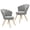 Gray, variant on ClinQ Dining Chair Set of 2, Velvet Upholstered Vanity Chair, Curved Back Modern Armless Side Chair with Gold Legs for Bedroom Living Room, Gray