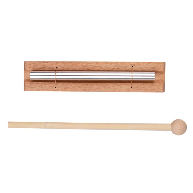 Aluminum Metal Bar, Beech Wood Base, 1Tone Chime with Mallet, for Classroom Management