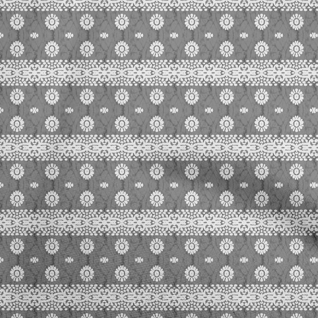 oneOone Coton Popeline Gris Tissu Aian Batik Robe Tissu Tissu Imprimé par la Cour 56 Pouces de Large