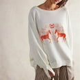 thumbnail image 2 of QASIEATN Trendy Fall Women's Hoodless Pullover Graphic Oversized Crewneck Sweatshirt for Women Lobster Print Sweatshirts Pullover Fall Tops, 2 of 5