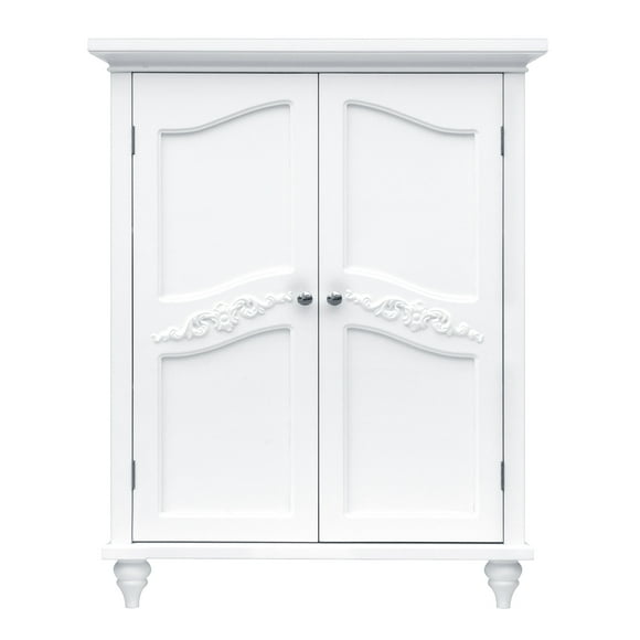 Teamson Home Floor Standing Bathroom Cabinet Wooden Storage Solution 2 Doors White