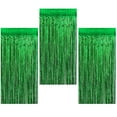 thumbnail image 3 of 3Pcs Festival Party Backdrops Green Tinsel Foil Fringe Curtain Background, 3 of 8