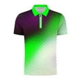 thumbnail image 4 of Birdeem T-Shirt Blouse à Fermeture Éclair pour Hommes, Décontracté, Imprimé, Manches Courtes, Col Rabattu, 4 of 12