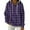 Purple, variant on Women's Fashion Casual Plaid Print Pullover Long-Sleeve Hooded Sweatshirt, Trendy Fall Winter Fashion with Soft Fabric and Comfortable Fit for Casual Outings,Black,L