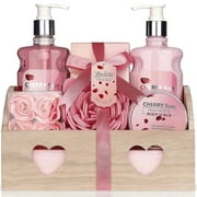 Lovestee Cherry Rose Spa Kit Bath Salt, Body Scrub & Lotion Basket