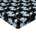 thumbnail image 4 of Ambesonne Nature Fitted Sheet, Botany Jungle Flowers Print, Twin Size, Black White Soft Blue, 4 of 5
