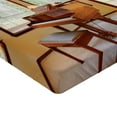 thumbnail image 2 of Ambesonne Brown Fitted Sheet, Round Room with Piano, Twin XL Size, Brown Pale Yellow White, 2 of 3