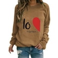 thumbnail image 1 of Chandail Col Rond de la Saint-Valentin pour Femmes Manches Longues Chandails en Molleton Cœur d'Amour Cadeau Graphique Fête des Mères 2024 Chandail en Molleton Imprimé Cœur Mignon Chandail Col Rond Manches Longues, 1 of 3