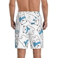 thumbnail image 3 of Kdxio Scarf Bear Print Mens Sleep Shorts Bottoms Soft Comfy Pajama Wear Pants with Drawstring Pockets, 3 of 7