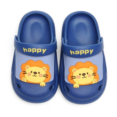 

Boys Garden Clogs Girls Cute Animal Cartoon Home Slippers Lightweight Slip On Sandals Shower Slides Non-Slip Beach Pool Yard Clog Shoes Sport Sandal for Baby Boys Girls Toddler/Little Kid Blue Lion 19