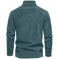 thumbnail image 3 of LNZGNM Mens Quarter Zip Pullover Mock Neck Long Sleeve 1/4 Zip Pullover Mens Casual Quarter Zip Sweatshirt Midweight Winter Fleece Sweatshirts for Men, Dark Green S, 3 of 3