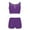 Purple, variant on Breezora Cropped Tank Top Set with High Waist Shorts Women's Summer Workout Outfit L Size Blue