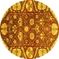 thumbnail image 1 of Ahgly Company Indoor Round Abstract Yellow Modern Area Rugs, 8' Round, 1 of 4