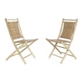 thumbnail image 2 of 36" Brown Bamboo Folding Chair with a Rattan Skin Chevron Weave, 2 of 2