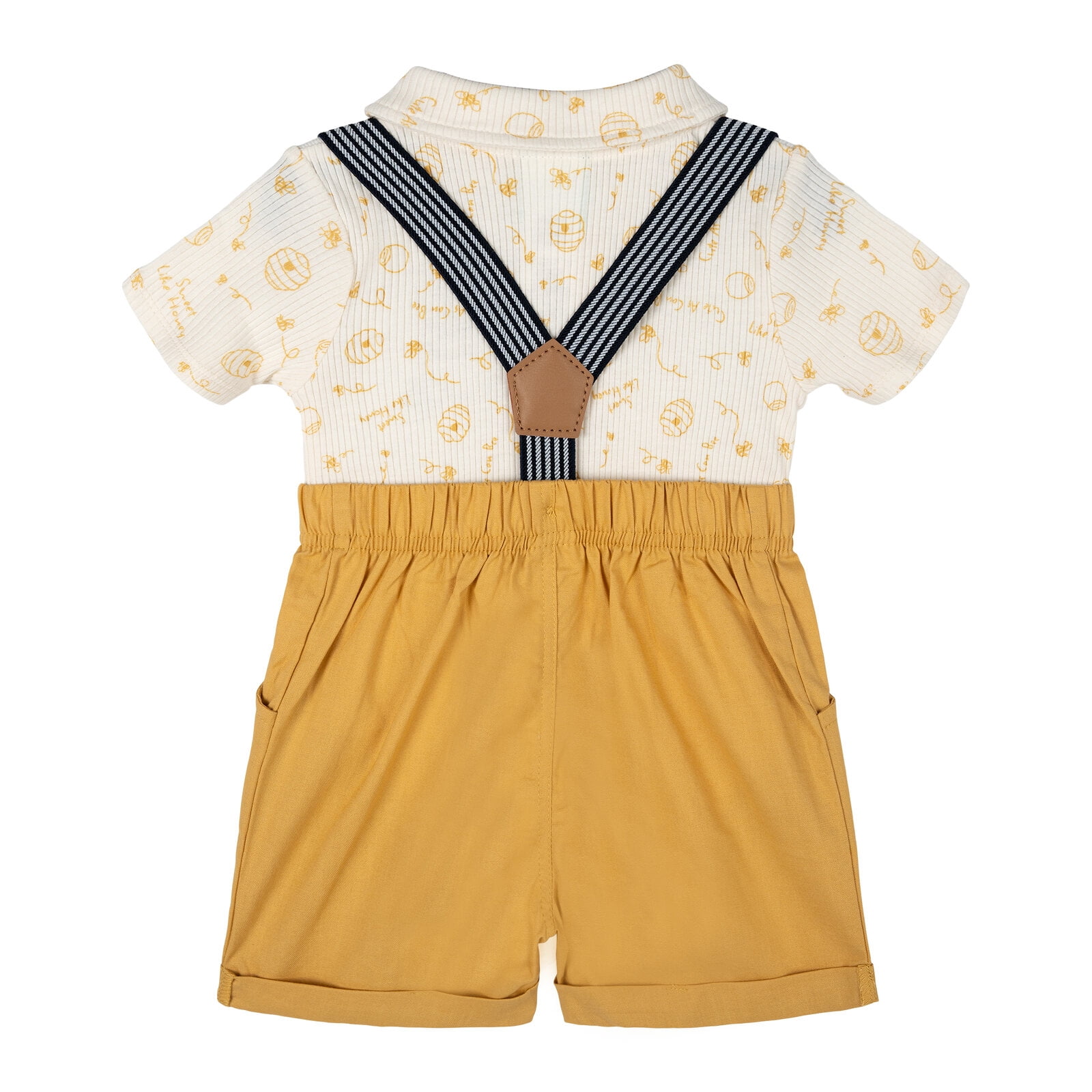 Disney Winnie the Pooh Ribbed Polo Bodysuit and Shorts Outfit Set Newborn to Infant