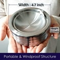 thumbnail image 5 of Grooved Silver Smokeless Classic Metal Ashtray with a Lid for Cigarettes - Windproof Ashtreys for Patio Outdoor Indoor Decorative Fancy Stainless Steel Ash Tray, 5 of 7