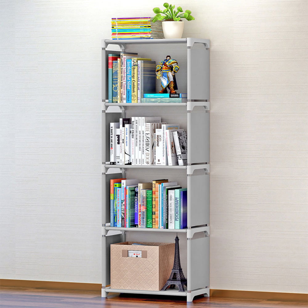 4 Tiers Bookshelf Bookcase Stand Free Shelf Shelves Ladder