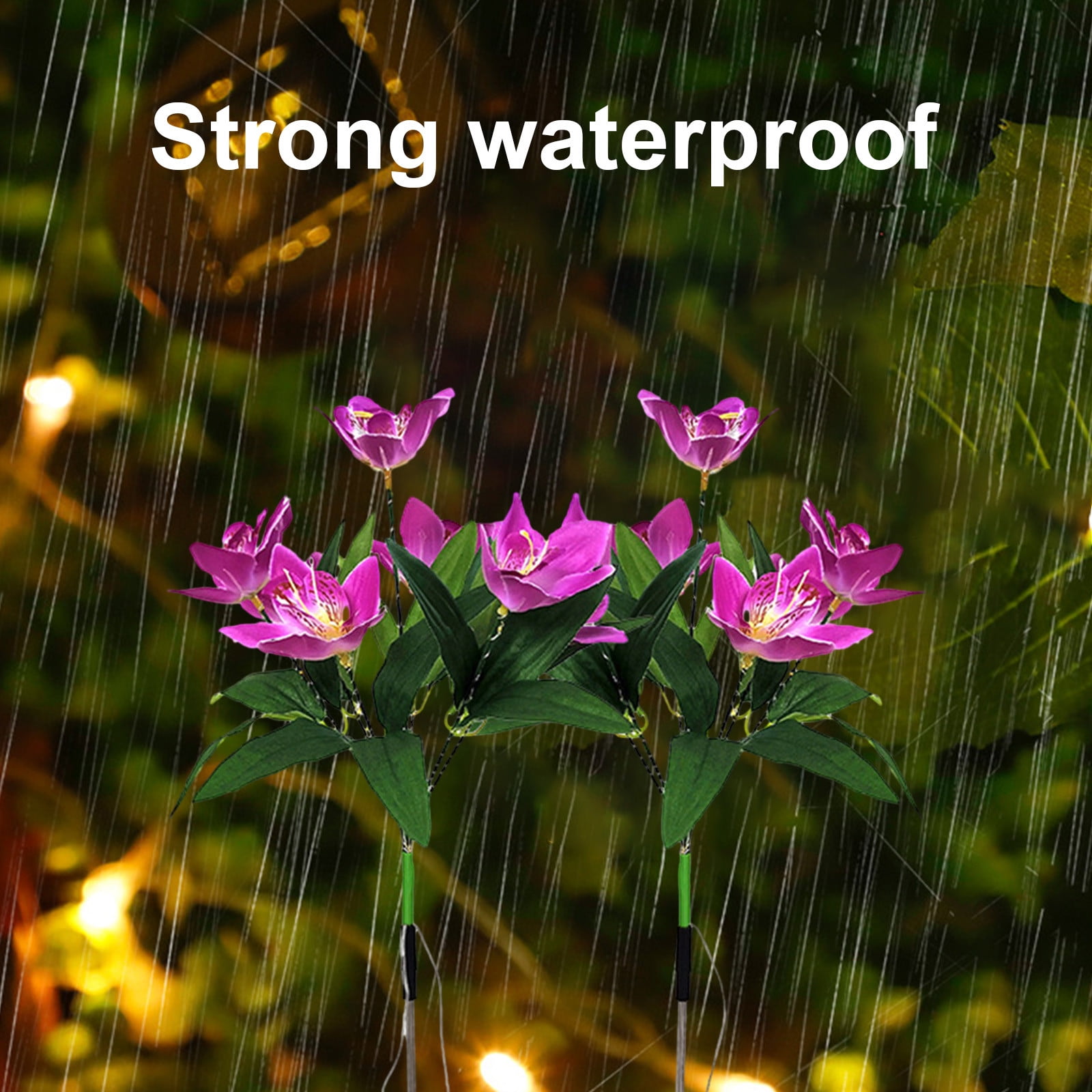 Home Kitchen Lighting Ceiling Solar Light Solar Flower Garden Decorative Lights Waterproof Led Stake Lights Auto On/Off Bright Up To 8 Hrs Lights Outdoor Solar Flowers Purple