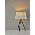 thumbnail image 4 of Adesso Beaumont Table Lamp, Black with Antique Brass Accent, White Textured Fabric Shade, 4 of 6