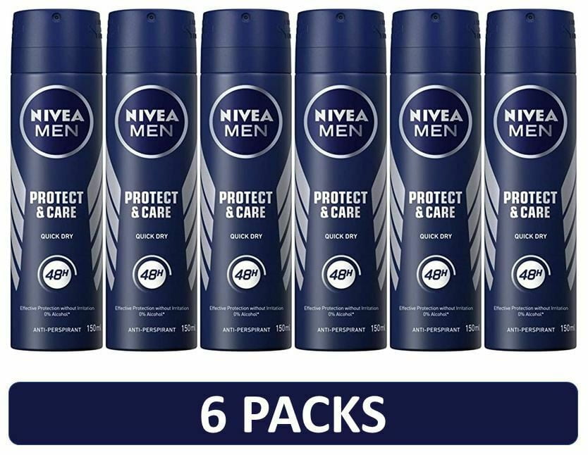gras Lijkenhuis Laag Nivea Men Deodorant Spray Protect & Care 6 Pack - Walmart.com