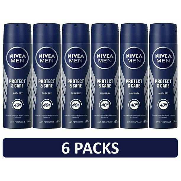 Gepolijst Downtown pad Nivea Men Deodorant Spray Protect & Care 6 Pack - Walmart.com